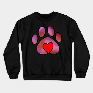 Pet Love Tiedye Red Crewneck Sweatshirt